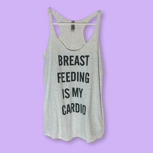 "Bread Feeding Is My Cardio" Racerback Tank, Small